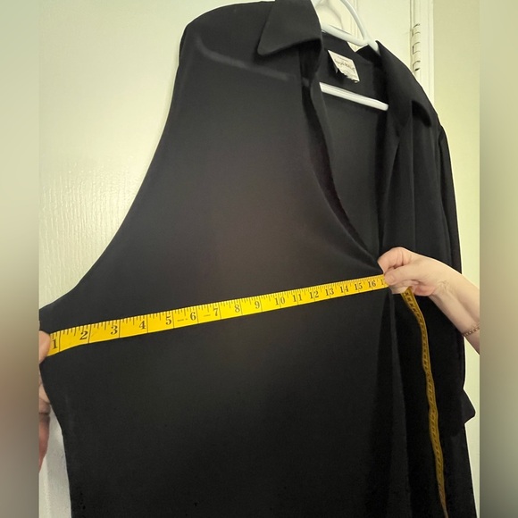 JOSEPH RIBKOFF [L/XL] Women’s Sheer Black Coverup blouse, long sleeve - Picture 9 of 12
